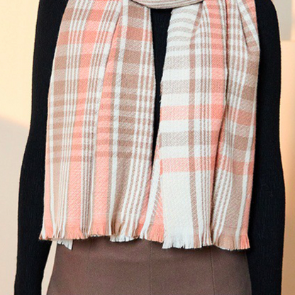 Checkered Fashion Long Shawl HWEX8HFZPV