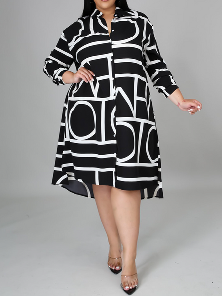 Printed Pleated Tunic Dress HWULYUZFD3