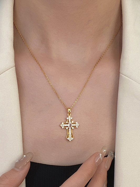 Vintage Punk Cross Necklace HWER989XRK