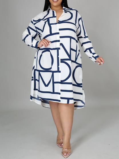 Printed Pleated Tunic Dress HWULYUZFD3