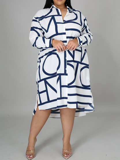 Printed Pleated Tunic Dress HWULYUZFD3