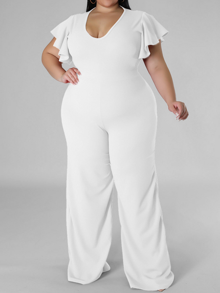 One-piece delive,ryuffled wide-leg pants HWFSYRWX36