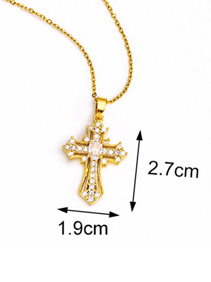 Vintage Punk Cross Necklace HWER989XRK