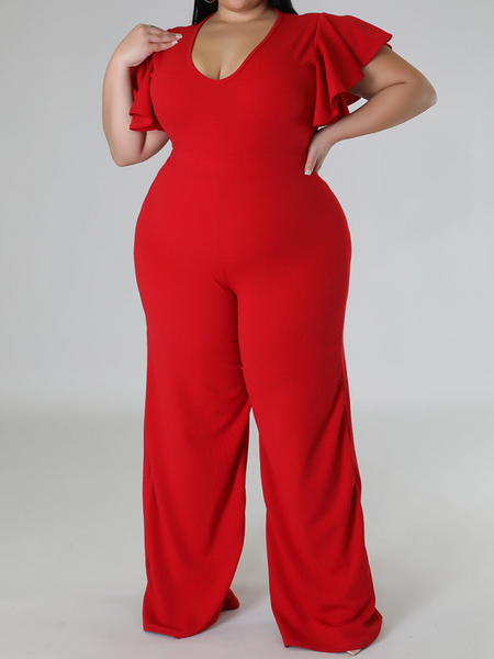 One-piece delive,ryuffled wide-leg pants HWFSYRWX36