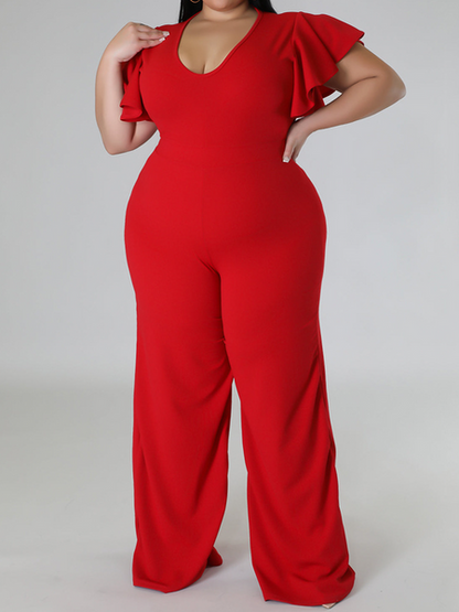 One-piece delive,ryuffled wide-leg pants HWFSYRWX36